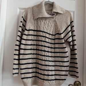 Light Brown & Black Striped sweater